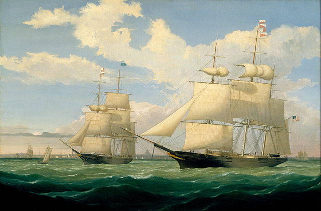 The “Winged Arrow” and “Southern Cross” in Boston Harbor. By Fitz Henry Lane – ggHq-e74-n87QQ at Google Cultural Institute, zoom level maximum, Public Domain, https://commons.wikimedia.org/w/index.php?curid=29864054